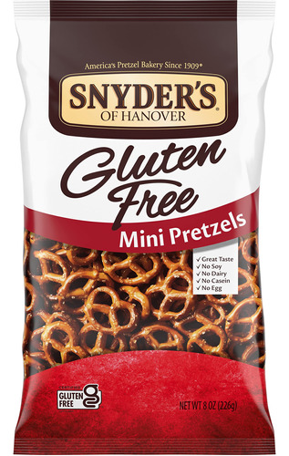 Snyder's Of Hanover, Mini Pretzels Sin Gluten, Bolsa De 8 On