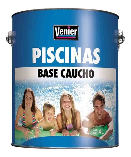 Pintura Piletas Piscina Base Caucho Venier Azul 4lts Rex
