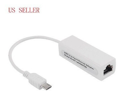 Micro Usb 5 Pines Adaptador De Lan Ethernet 10/100 Mbps Rj45