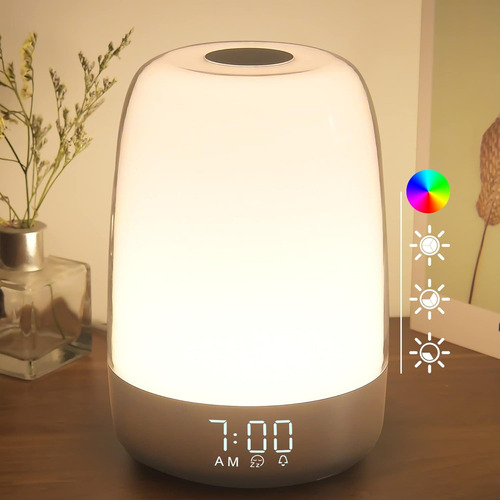 Comoda Lampara Buro Con Reloj Luz Nocturna Bebe Infantil