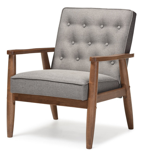 Silla Lounge Sorrento De Baxton Studio, Madera, Gris