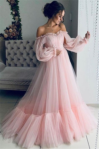 Elegante Vestido De Gala Con Hombros Descubiertos Para Mujer