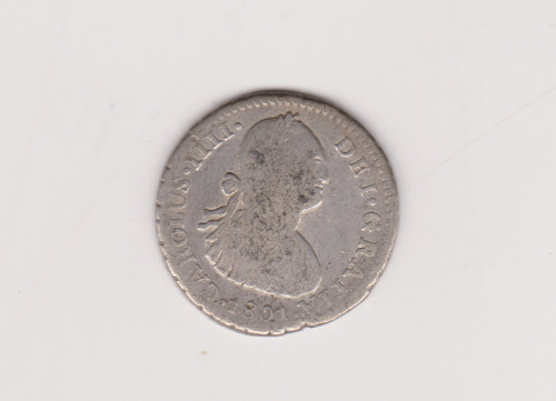 Moneda Peru 1 Real Año 1801 Ij Plata Muy Buena +