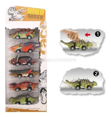 Carros Dinosaurios 6unid