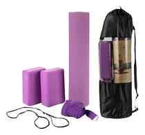 Comprar Mat Yoga + 2 Ladrillos+ Cinturon  Mat Yoga Tpe 6mm   Fitness