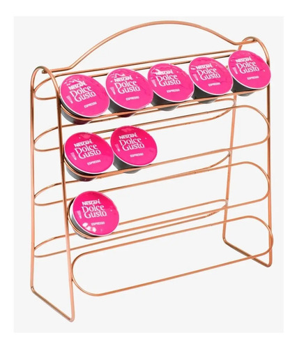 Suporte Porta 40 Cápsulas Cafe Dolce Gusto Rose Gold | Parcelamento sem  juros