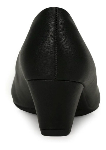 Imagem 5 de 6 de Sapato Feminino Piccadilly Slipper 110102 Salto Médio Preto