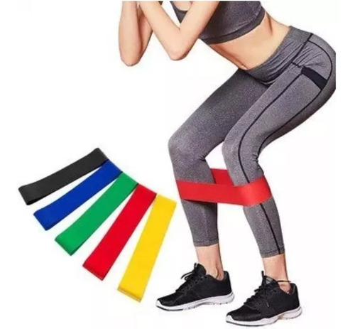Kit 5 Bandas Elasticas Para Ejercicio Yoga Pilates Gimnasio