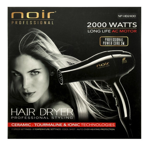 Kit Noir Profesional De Secadora Y Plancha Knp-2400gr