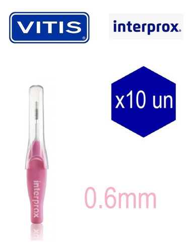 Cepillo Interprox Recto Nano 0.6mm Pack X10 Unidades