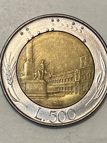 Moneda Italia 500 Liras 1983 Bimetalica (x854-x461
