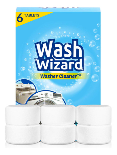 Wash Wizard - Limpiador De Lavadora - 6 Tabletas Blancas, Li