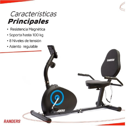 Imagen 2 de 9 de Bicicleta Recumbent Magnética Arg 2534 Randers
