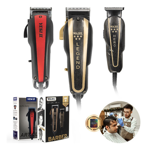 Combo Barbero Trimmer Y Clipper Wahl Con Recortadora Yesi