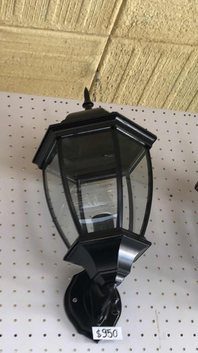 Farol Colonial Metal Y Vidrio Tamaño Grande  Negro