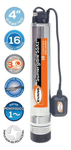 Bomba Sumergible Para Cisterna De 1/2 Hp 115 V Con Flotador