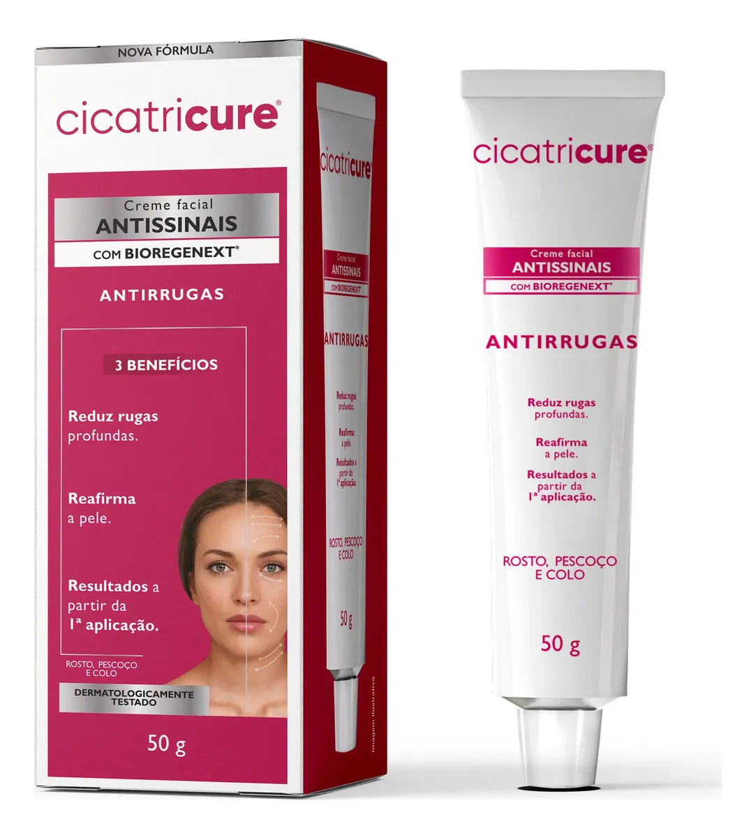 Creme Facial Antissinais Cicatricure Antirrugas 50g - Rosto e Corpo e BioRegenext