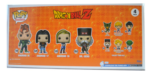 Funko Pop Dragon Ball Z - 4 Pack Androide 16 17 18 Dr Gero