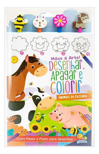 Mãos À Arte! Desenhar, Apagar E Colorir: Animais Da Fazenda, De Brijbasi. Editora Todolivro, Capa Mole Em Português