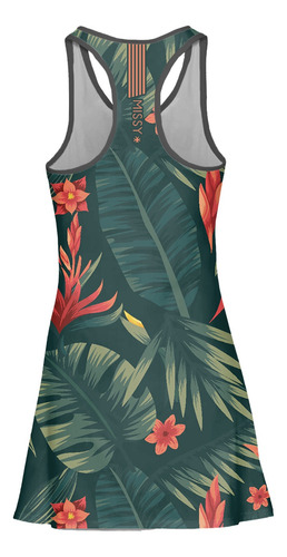 Imagem 6 de 6 de Vestido Beach Tennis C/ Shorts Flores Verde Beachwear