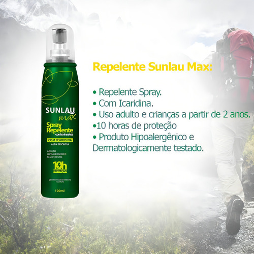 Spray Repelente Contra Insetos Pernilongos Dengue Sunlau Ica