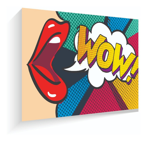 Cuadro En Madera Labios 60 X 42 Cm Pop Art