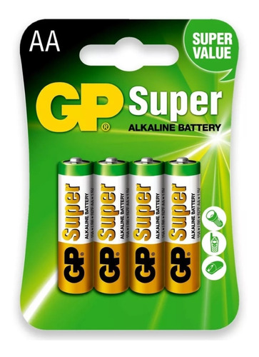 Pilha Alcalina Aa Pequena 1.5v C/ 4un Gp Batteries