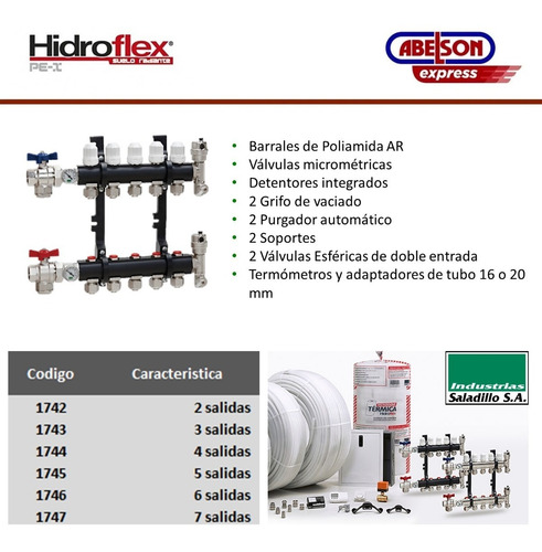 Hidroflex Colector 4 Circuitos 20mm Luxus Poliamida 1744