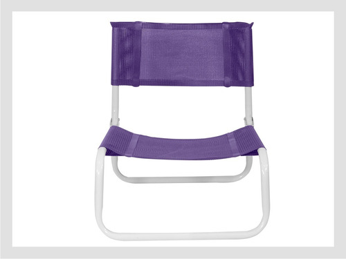 Imagen 3 de 4 de Sillón Silla Playero Playa Camping Bajo Rafia Acero Pintado