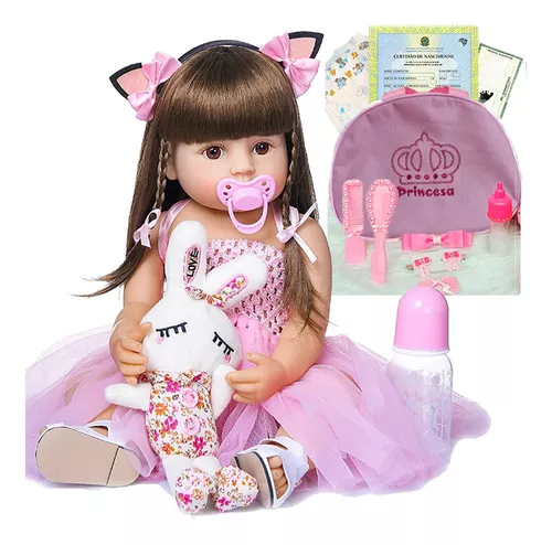 Kit de Roupas para Boneca Bebê Reborn Menina com tamanho de até