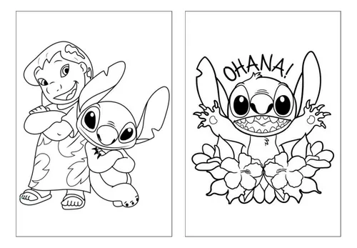 100 Desenhos Para Pintar e Colorir Lilo e Stitch - Folhas A4