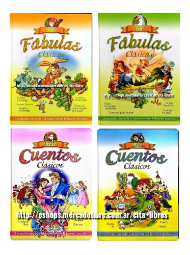 Oferta 4 Libros Fábulas Cuentos Clásicos Tesoros Infantiles