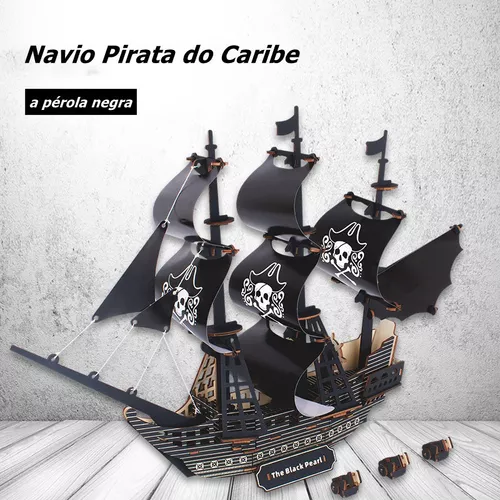 Quebra Cabeça Infantil Pais e Filhos Navio Pirata 24 peças
