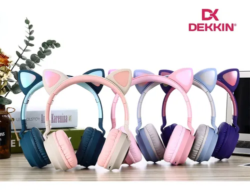 Auriculares Inalambricos Dekkin Radio Fm Vincha Orejas Gato