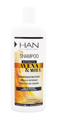 Han Avena Y Miel Shampoo Reparador Brillo Sin Sulfatos 500ml