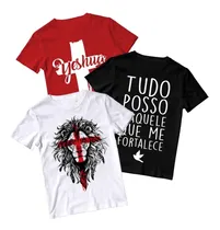 Comprar  Kit 3 Camisetas Cruz Gospel Igreja Leão Judá Jesus Yeshua