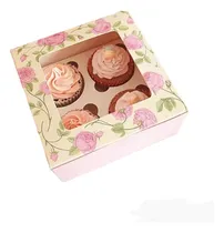 Comprar Caja Con Visor Acetato Dulces Y Cupcakes. Pack 12unidades