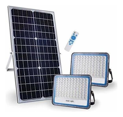 Luz De Inundación De 2 Luces De 100 W Con Energía Solar Par