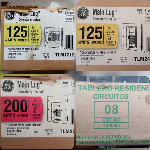 Tableros Electricos General Electric 8, 12, 20, 24 Circuitos