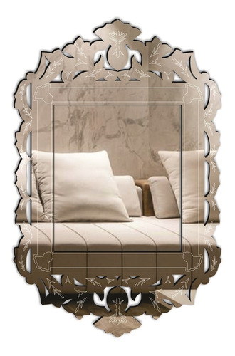 Imagem 1 de 10 de Quadro Espelho Veneziano Decorativo Sala 60x92-38.83 Per 