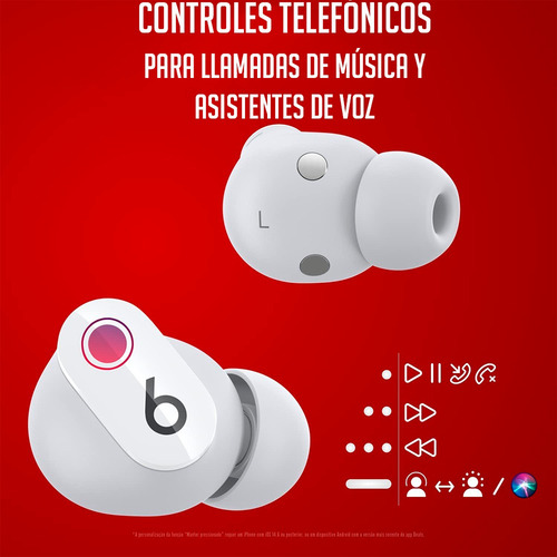 Imagen 9 de 10 de Audífonos Apple Beats Studio Buds Cancelación Activa Ruido Color Blanco Color de la luz Blanco