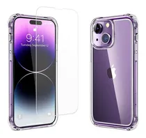Comprar Carcasa Reforzada Antigolpes Transparente + Mica de Vidrio Templado Para iPhone 14 Plus (6.7'' - 2 Cámaras)