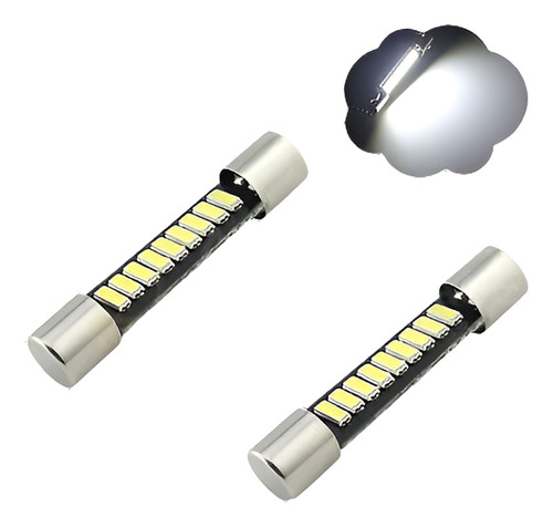 2 × Led Blanco Puro 31mm 9smd Fusible Luz Espejo Luz 6641 66