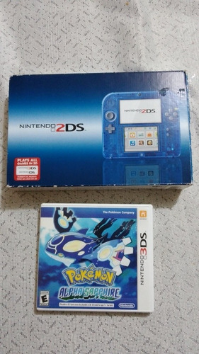 Nintendo 2ds Azul Transparente Juegos En Memoria Y Pokemon