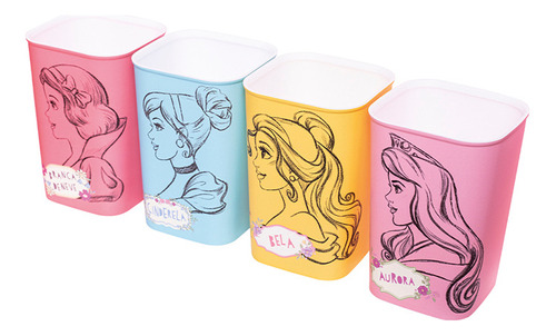 Pack X 4 Portalápices Infantiles Princesas Disney