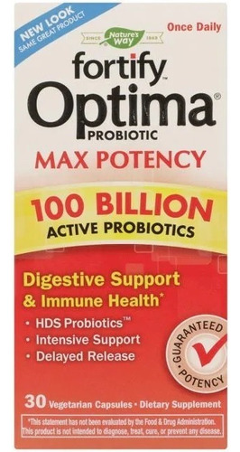 Fortifiy Optima Probiotic Max Potencia Apoyo Digestivo 30cap