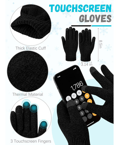 Conjunto De Guantes De Invierno Cálidos Con Bufanda Y Guante