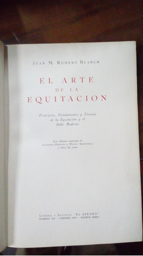 Libro El Arte De La Equitación Primera Edición