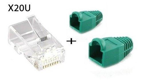 Pack 20 Conectores Rj45 Cat-5e Mas Bota De Seguridad