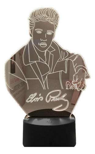 Elvis Presley Figura Luz Noche Led Cambiante Color